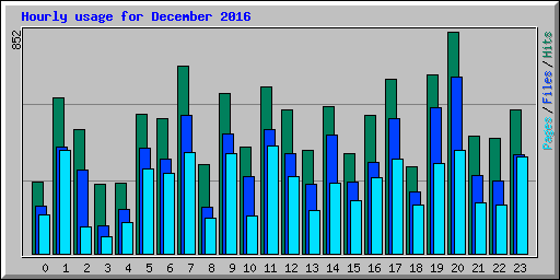 Hourly usage for December 2016