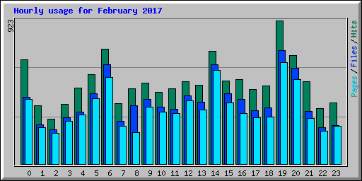Hourly usage for February 2017