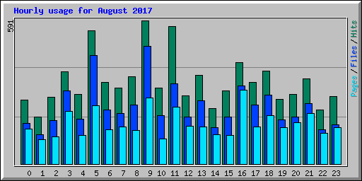 Hourly usage for August 2017