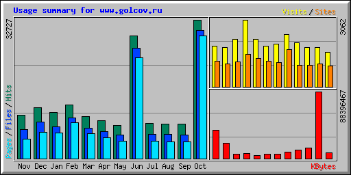 Usage summary for www.golcov.ru